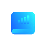 icono de libro azul con una estadistica ascendente de barras ejemplificando analytics en el desarrollo web en puebla