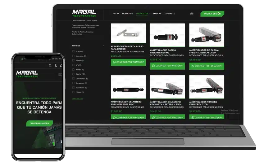 mockup de desarrollo de e commerce en puebla