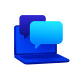 icono de computadora con mensajes ejemplificando la creación de correos empresariales