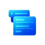icono azul de cajas de mensajes ejemplificando servicio de hosting 