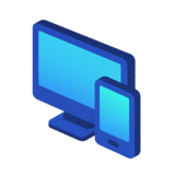 icono de desarrollo web de computadora y celular de lado